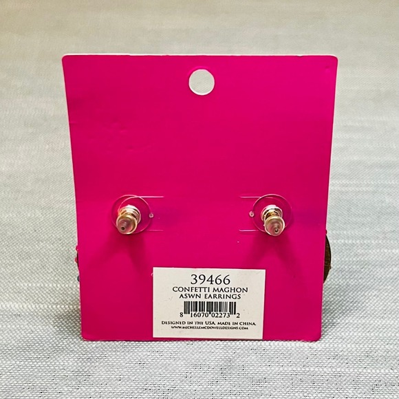 New Michelle McDowell “Confetti Maghon Taylor ASWN” Seed Bead Cluster Earrings - Picture 3 of 5